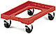 9193.002.246-100 Rouge - Chariot à 4 roues pivotantes caoutchouc - 250kg (91011)